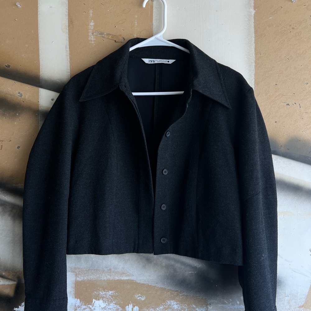 Zara Black Blazer Structured Suit Jacket - Picture 4 of 6